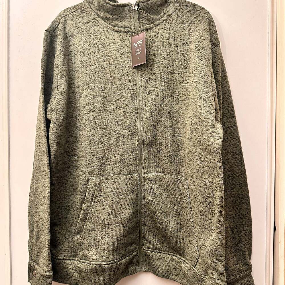 Mack Russo Men's Green Full Zip Fleece Sweater NEW